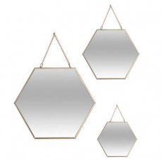 Ogledalo Hexagon Gold