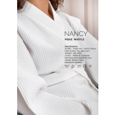 Ogrtač Nancy Waffle 250gr bijeli M