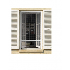 Komarnik Luance za prozor 100x120, bijelo/crno